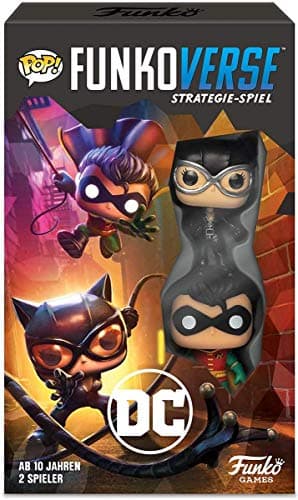 Image of Funko Games Black Mag Funkoverse Extension - (2 Character Pack) - German Version - Board Game - Catwoman And Robin - 3'' (7.6 Cm) POP! - Light Strategy Board Game For Children & Adults (Ages 10+)