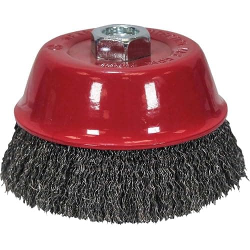 Image of Faithfull Crimped Wire Cup Brush 100 x M14 x 2 0.30mm Metal Cleaning Angle Grinder Attachment