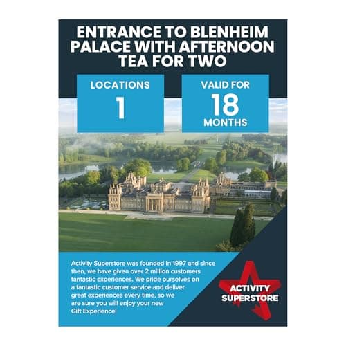Image of Activity Superstore Entrance to Blenheim Palace with Afternoon Tea for Two, 18-month Validity, Experience Days, Afternoon Tea Experience, Birthday Gifts