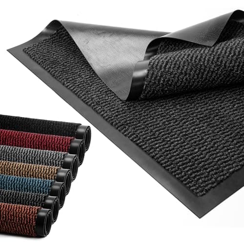 Image of BLADO Door Mat Barrier Mat Non Slip Rubber Mats Washable Heavy Duty | Floor Mats Kitchen Rugs Dirt Trapper Doormat Entrance Rug Shoes Scraper Super Absorbent Carpet (40cm x 60cm, Anthracite)