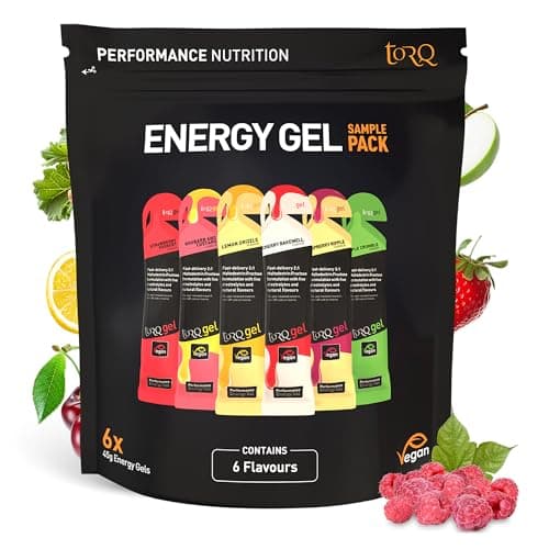 Image of TORQ Running Gels with Caffeine & Electrolytes - 2:1 Maltodextrin: Fructose for Endurance Sports & Optimal Performance | Energy Gels for Running, Cycling & Sport - 89mg Guarana | 6 Pack Sample Box
