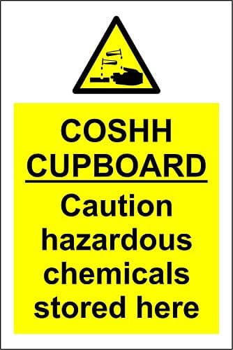 Image of COSHH Cupboard Safety Sign - Self adhesive vinyl 150mm x 200mm