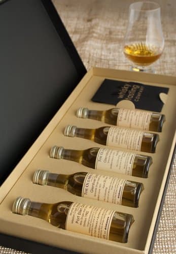 Image of Hebridean Spirits & Liqueurs Whisky Tasting Set - Regions of Scotland - 5 x 30ml Malt Whiskies, Plus a Whisky Tasting Glass in Presentation Box