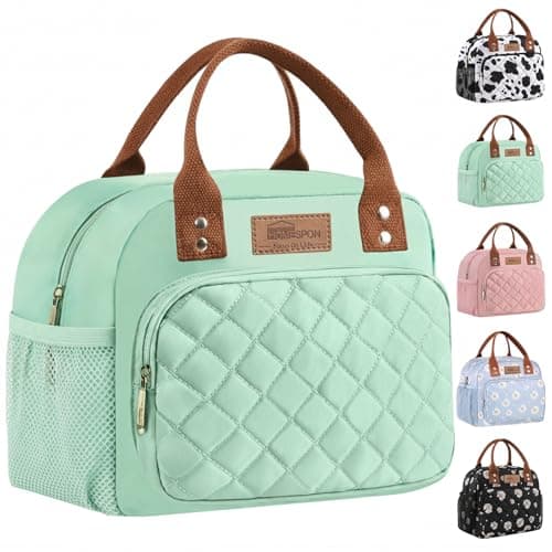 Image of HOMESPON Insulated Lunch Bag for Women Men Work Adult Cool Bag Lunch Box Container Ladies Lunch Tote (Green)