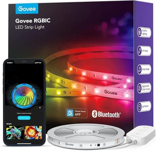 Image of Govee LED Strip Light 10m, RGBIC Smart LED Light Strip Bluetooth APP Control, DIY Color Changing, Music Sync, for Bedroom Kitchen Party Home Decor, Not Support WiFi