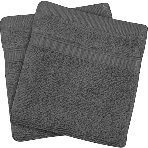 Image of Towelogy® Luxury Flannel Face Cloth | Ultra Soft 100% Cotton Face Towels | 33x33cm (Grey, 2 Pack)
