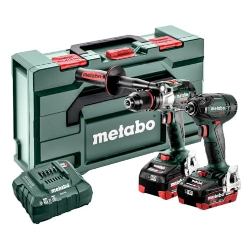Image of Metabo 685184590 18v Cordless Combi Hammer Drill & Impact Driver Kit with 2 x 5.5Ah Batteries, Charger & Case