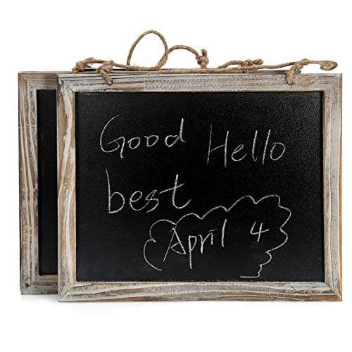 Image of BESTOOL 2 PCS Blackboard, Vintage Framed Kitchen Chalkboard, Decorative Chalk Board for Rustic Wedding Signs, Kitchen Pantry & Wall Decor (20 * 24cm)