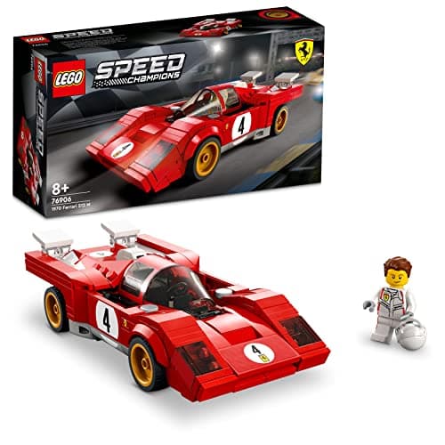 Image of LEGO Speed Champions 1970 Ferrari 512 M Sports Red Race Car Toy, Collectible Model Building Set with Racing Driver Minifigure 76906