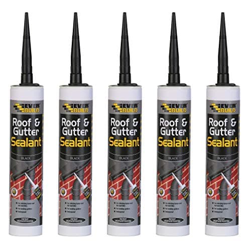 Image of Everbuild 5 X Roof & Gutter Sealant Black 310ml EVBROOFBL