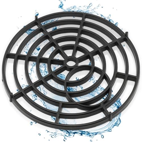 Image of Black Drain Cover - (7",175mm) Diameter Plastic Outdoor Drain Cover To Stop Leaves and Debris, Gully Grid