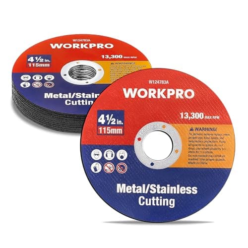 Image of WORKPRO 10-Pack Cut Off Wheels, 115 mm Metal and Stainless Steel Cutting Wheels, 1.2 mm Ultra Thin Metal Cutting Discs for Angle Grinder