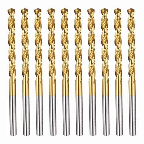Image of Kozelo 10pcs Drill Bit - [4mm Diameter] M42 8% Cobalt HSS Cutting Tool for Machining Hard Metal Stainless Steel Woodworking Handicraft Use, 135° Cutting Angle TiN