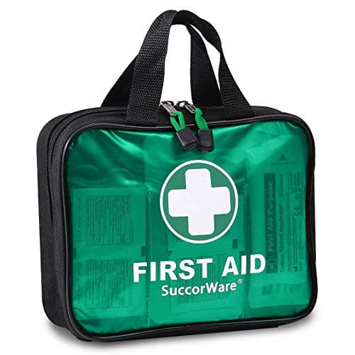 Image of 200 Pieces First Aid Kit with Hospital Grade Medical Supplies - Includes Emergency Blanket, Bandage, Scissors - Great for Home, Outdoors, Office, Car, Travel, Camping, Hiking, Boating (Green)