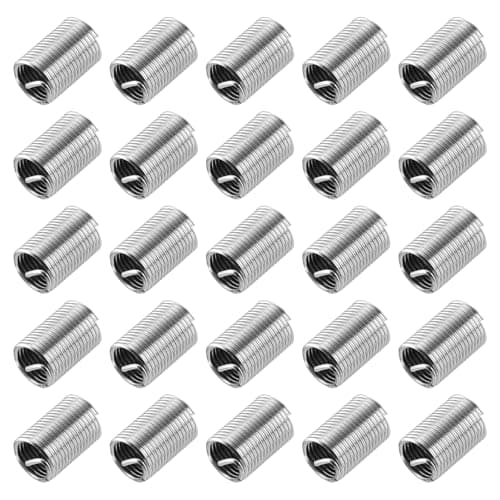 Image of sourcing map 50pcs Wire Thread Inserts M10 x 1.25 2.5D(25mm) Metric 304 Stainless Steel Helical Type Coiled Thread Repair Kit Wire Screw Threaded Sleeve Sheath for Mechanical Equipment