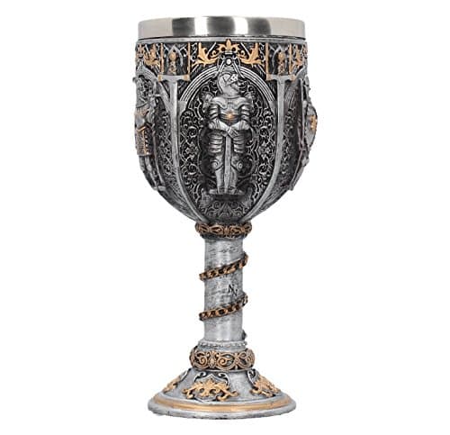 Image of Nemesis Now Medieval Knight Goblet 17.5cm Silver, Resin w/stainless steel insert