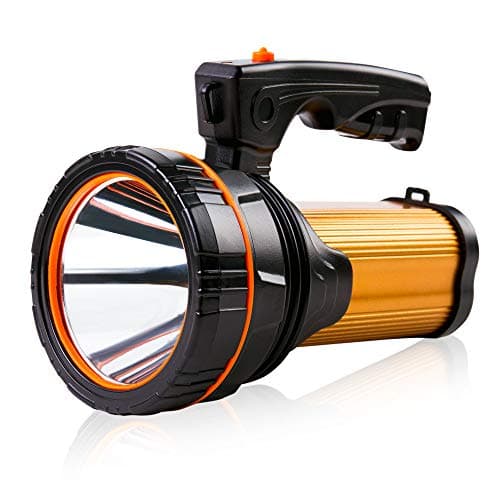 Image of MAYTHANK LED Torch Super Bright Rechargeable Big Capacity10000ma Long Lasting, Powerful High Powered Spotlight Flashlight Long Range 800 Yards, Handheld Searchlight Waterproof (No Side Lantern)
