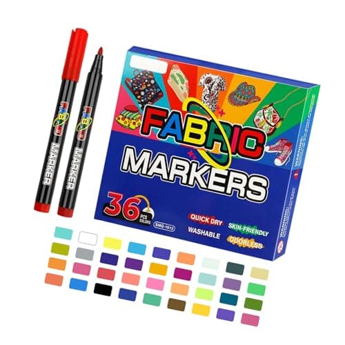 Image of Fabric Pens Permanent for Clothes White T-Shirt Canvas Hand Bag Paint Pens Art Markers for Adult Kid Gift Markers Pen Mediums Tip Permanent Marker T-Shirt Shoe Marker Pen