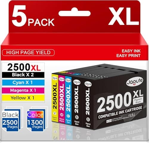 Image of 2500XL Ink Cartridges Combo Pack Compatible for Canon PGI-2500XL 2500 XL for Canon Maxify MB5450 MB5155 MB5455 MB5050 MB5350 iB4100 iB4150 MB5150 MB5000 MB5100 iB4050 iB4000 (5 Pack, BK/C/M/Y)