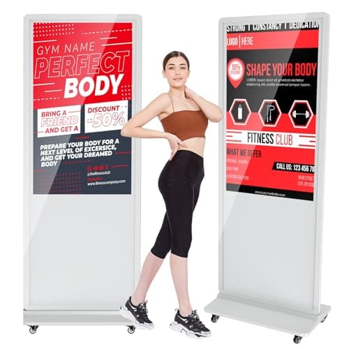 Image of JASZDOT 55 Inch Digital Signage Display, LCD Screen Digital Kiosks & Interactive Displays 4K Totem Floor Standing Auto AD Player with USB/HDMI/WiFi Android OS