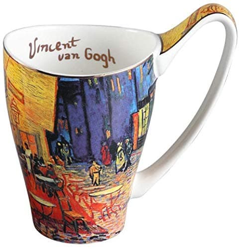 Image of YBK Tech Bone China Coffee Mug, 16oz Large Tea Cup - Design Inspired by Van Gogh's Paintings (Night café)