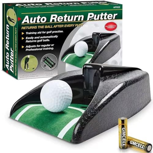 Image of Golf automatic putting cup, practice hole putting with automatic ball return, suitable for beginners and advanced players to practice indoors and outdoors, DIY accessories, 2AA batteries, 1* golf ball