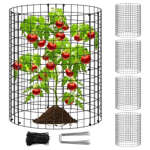 Image of 15Pcs Plants Protector from Animals Rustproof 13.7inch Metal Mesh Plants Cages to Keep Animals Out Wire Garden Cloche Plant Protectors for Indoor Outdoor Garden