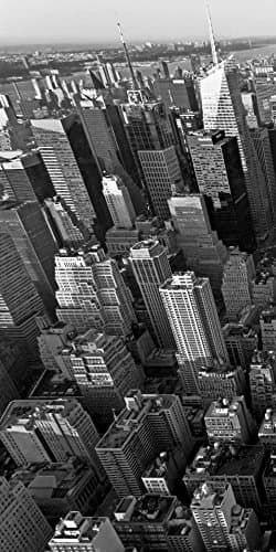 Image of CANVAS-FRAMED-with-AMERICAN-BOX Skyscrapers in Manhattan I Ratsenskiy Vadim - Photography vertical Art print Skyscrapers in Manhattan I Floating frame 54_X_26_in