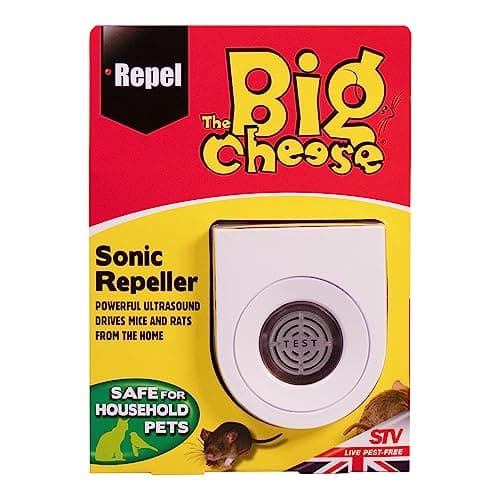Image of The Big Cheese Sonic Mouse & Rat Repeller Plug-In, Humane, Ultrasonic Rodent Pest Deterrent for the Home, Safe for Use Around Cats and Dogs