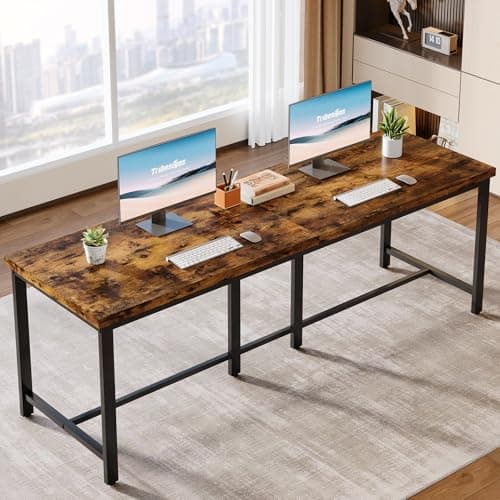 Image of Tribesigns 200x60 cm Extra Long Computer Desk for 2 Person, Double Long Desk Workstation, Dual Monitor Workstation for Home Office