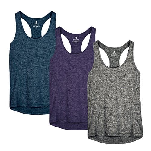 Image of icyzone Workout Running Tank Top for Women - Racerback Yoga Tops Exercise Gym Shirts 3-Pack (M, Royal Blue/Purple/Charcoal)