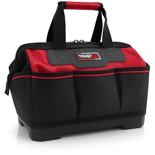 Image of ToughHub 14 Inch Tool Bag - Heavy Duty Tool Bag - 1680 Denier Water Resistant, Hard Base, Wide Mouth, Multiple Pockets - Ideal for Electricians, Plumbers, DIY & professionals