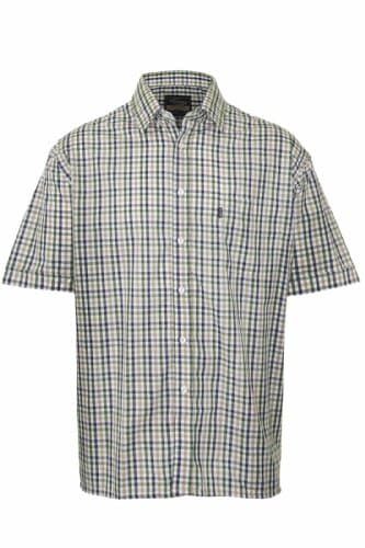 Image of Champion Mens Checked Country Casual Short Sleeve Shirt Doncaster Green L