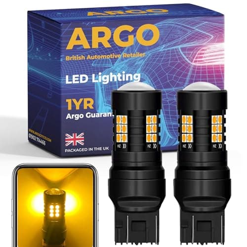 Image of 580 21 Led Xenon Amber W21/5w Bulb Smd 12v Canbus Error Free Front Rear Indicator Bulbs Turn Signal W21w Bulb 7443 Upgrade Super Bright Light Bulb T20 Bulb Led Car Bulbs