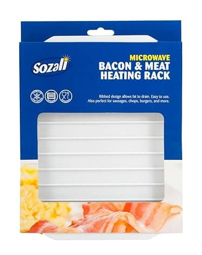 Image of Plastic Microwave Bacon Meat Rack Tray Crisper Cooking Defrosting Ovenware