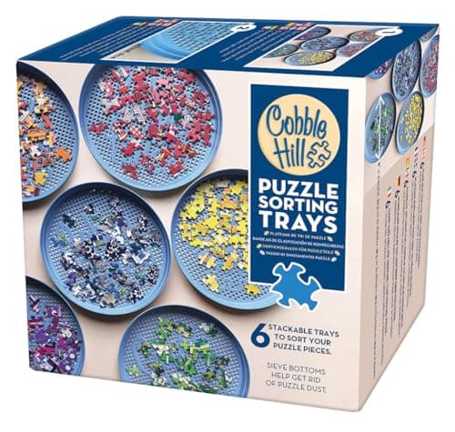 Image of Cobble Hill - Puzzle Sorting Trays - Pack of Six Trays, Blue