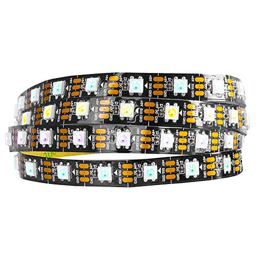 Image of BTF-LIGHTING WS2812B GRB IC 1M 60LEDs/M Individually Addressable 5050SMD LED Strip Black PCB Only DC5V IP30 Non-Waterproof Full Color Flexible Pixel Strip Dream Color for DIY Decoration(Only Strip)