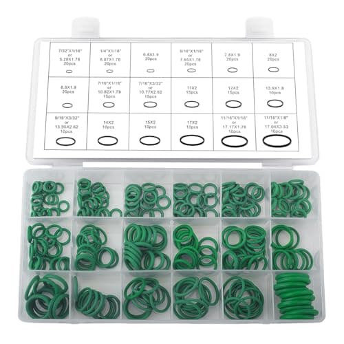 Image of Rubber O Ring Kit 270 pcs,18 Sizes A/C Seals Set,Gasket Sealing Washers for Car Air Conditioning, Plumbing, Automotive,Car Air Conditioning Compressor Seals Assortment Kit with Green O Ring