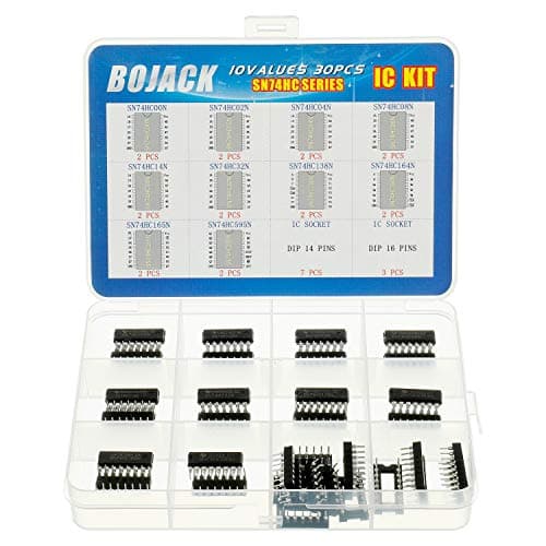 Image of BOJACK 10 Values 30 Pcs Series Shift Output Registers IC chip,Including:SN74HC00N SN74HC02N SN74HC04N SN74HC08N SN74HC14N SN74HC32N SN74HC138N SN74HC164N SN74HC165N SN74HC595N IC Assortment Kit