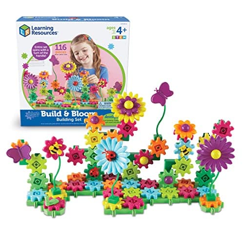 Image of Learning Resources Gears! Gears! Gears! Build & Bloom Flower Garden, Gears & Construction Toy, STEM Toys, Gears for Kids
