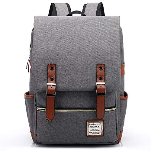 Image of FreeMaster Vintage Unisex Casual School Bag Travel Laptop Backpack Rucksack Daypack Tablet Bags (Grey)