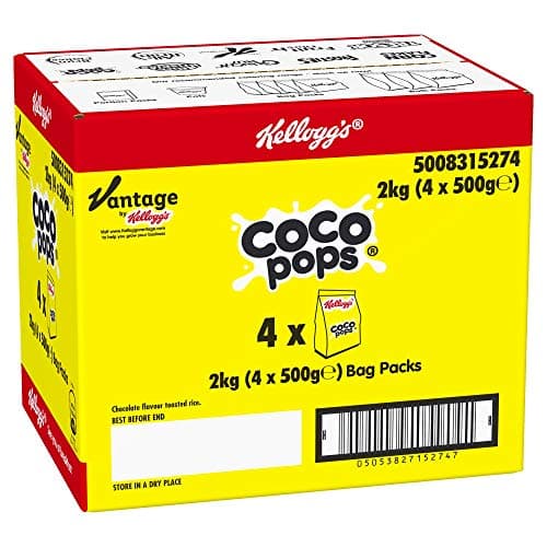 Image of Kelloggs Coco Pops Cereal Bag Pack - 4X500G