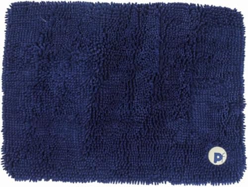 Image of Petface Outdoor Paws Small Memory Foam Dog Crate Mat, Removeable Microfibre Cover, 55 x 45 cm, Blue (Pack of 1)