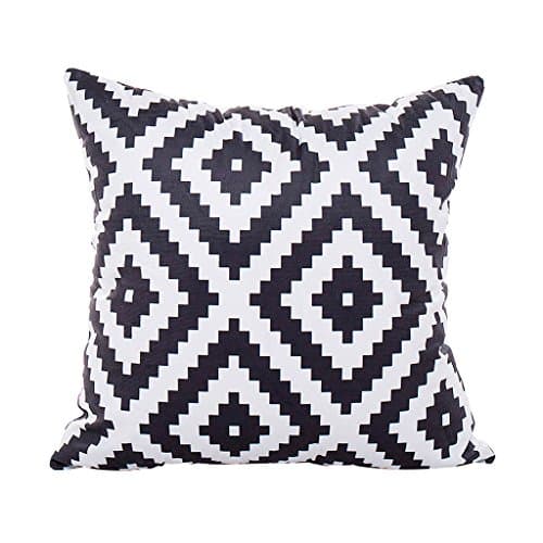 Image of CUIGU Modern Minimalist Striped Plush Pillow Case Geometric Pattern Cushion Cover Black And White Home Decor, 45x45cm
