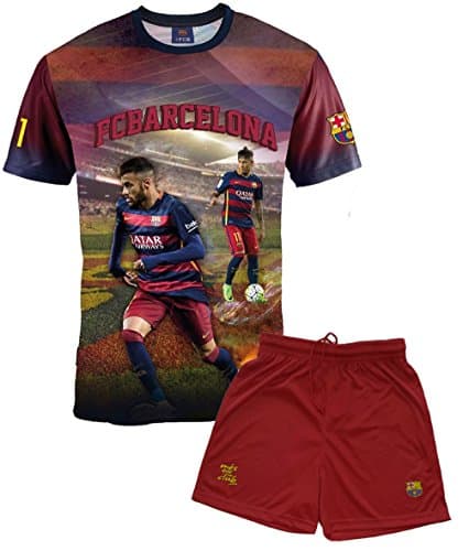 Image of NEYMAR Junior Barça Official FC Barcelona Collection Boys' T Shirt + Shorts, boys, blue