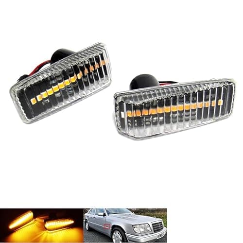 Image of RZG 2x Clear Lens Side Indicator Amber LED Marker Repeater Light For MB 190 Series W201 W202 W124 W140 R129