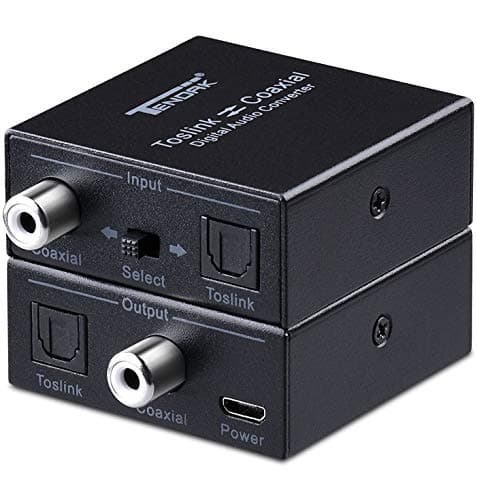 Image of Tendak Optical SPDIF Toslink to Coaxial and Coaxial to Optical SPDIF Toslink Bi-directional Digital Audio Converter Splitter Adapter