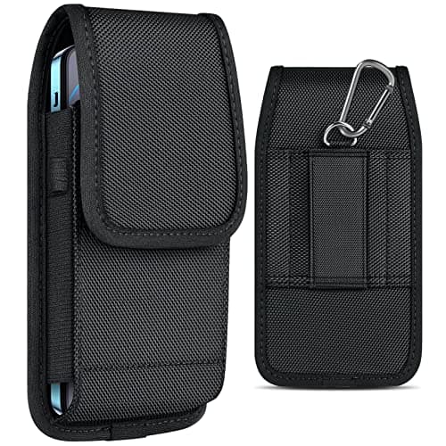 Image of ykooe Cell Phone Pouch Nylon Holster Case with Belt Clip Cover for iPhone 16 15 14 13 12 11 Pro Max XR X 8 7 6 Plus/Xiaomi/Samsung/Moto/LG, (L)