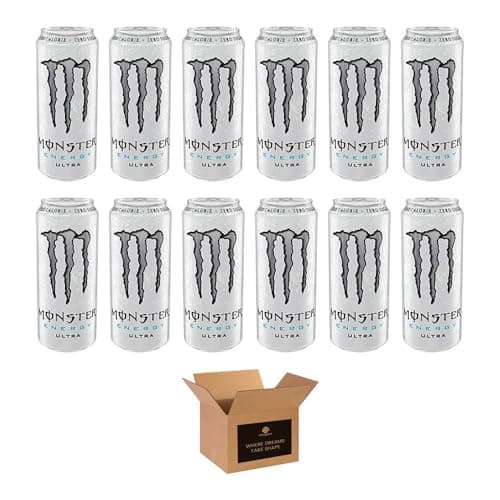 Image of Monster Energy Drink Flavours | Juiced, Zero Sugar, Ultra, Monarch, Fiesta Mango, Strawberry Dreams, VR46, Punch | High Caffeine Sports Energy Drink (Ultra White - 500ml x 12Pack)
