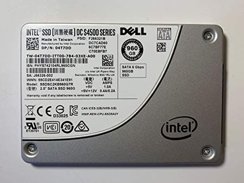 Image of Intel 960GB SSD 2.5" 6Gb/s SATA Solid State Drive Model: SSDSC2KB960G7R DP/N: 4T7DD